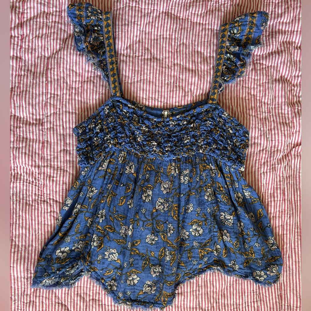 Free people Nala printed babydoll top